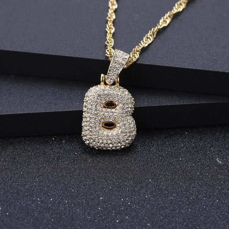 Bubble Letter Crystal Necklace