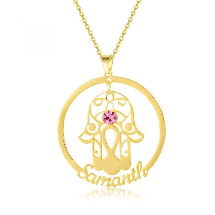 Hamsa Name Necklace