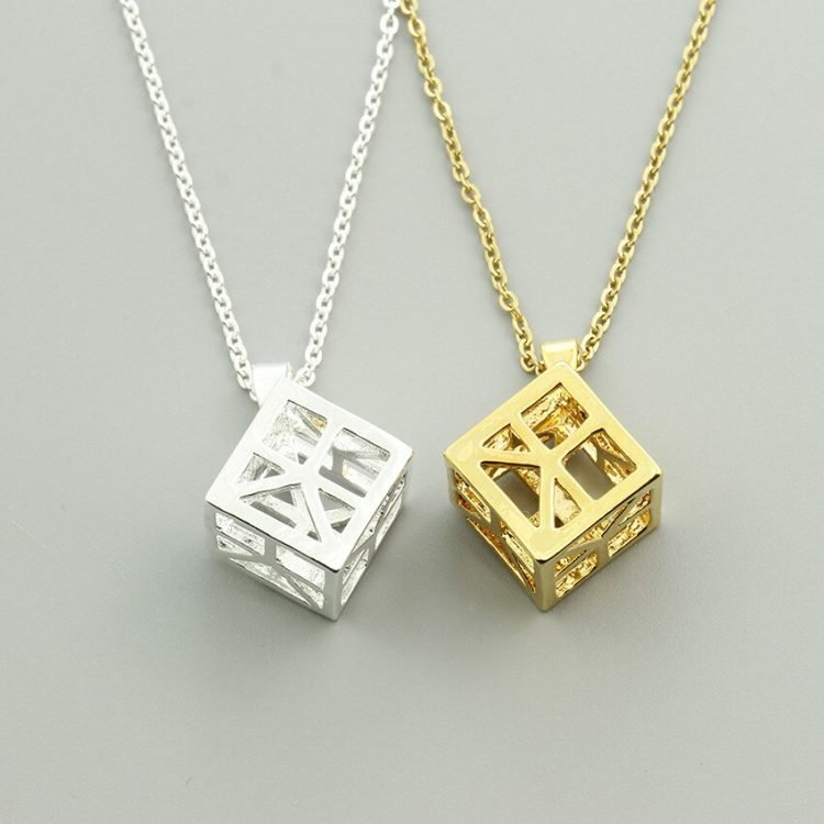 3d square geometric nacklace for women bijoux collier