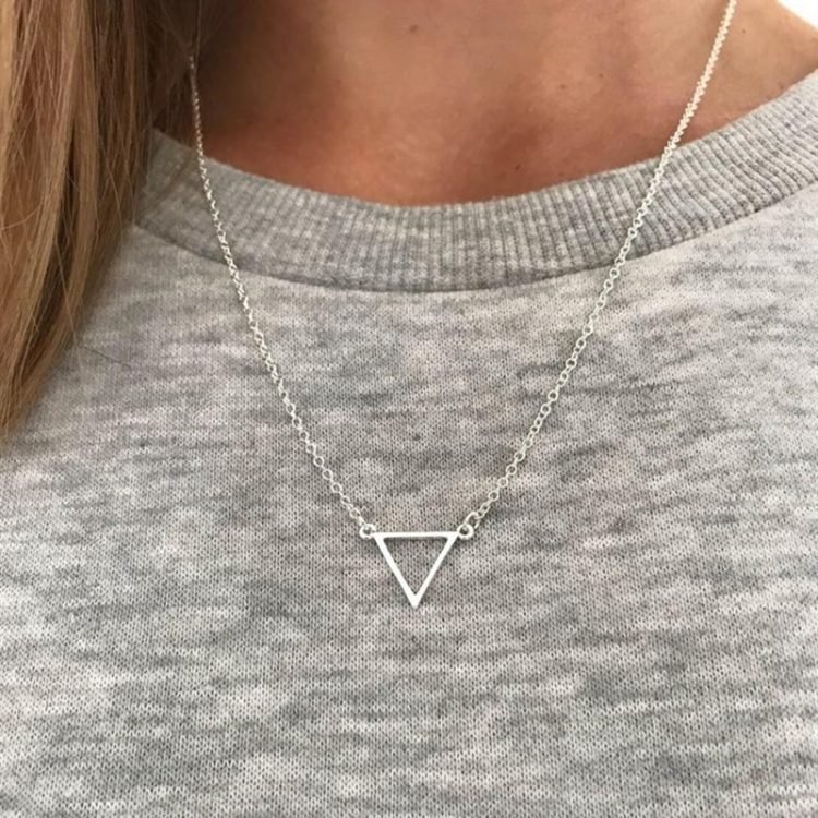 Minimalist Geometric triangle necklace for women fashion trendy simple collier bijoux collar joyeria