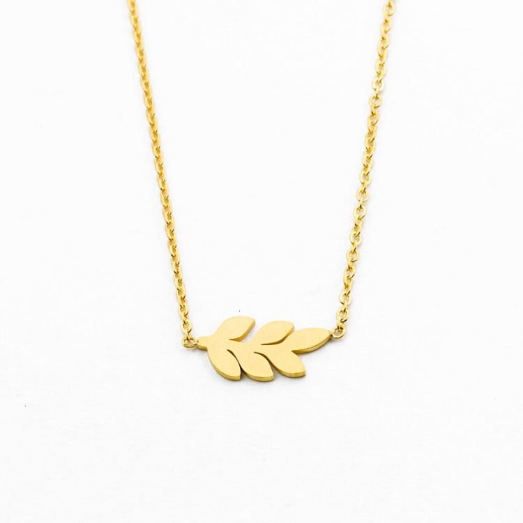 bohemian jewelry women simple necklace with laurel leaves