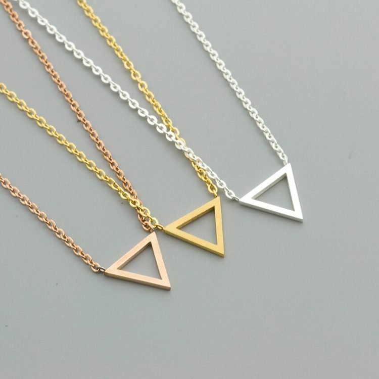 cheap price stainless steel triangle minimalist jewelry collier bijoux joyeria