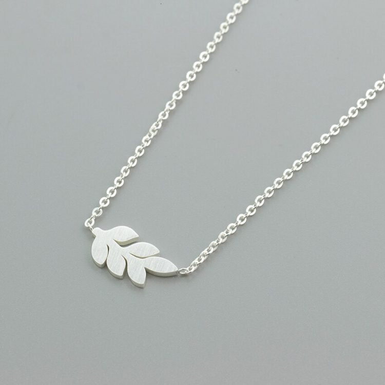 silver color cheap price leaf tree necklace nature lover friend gift idea for birthday graduation